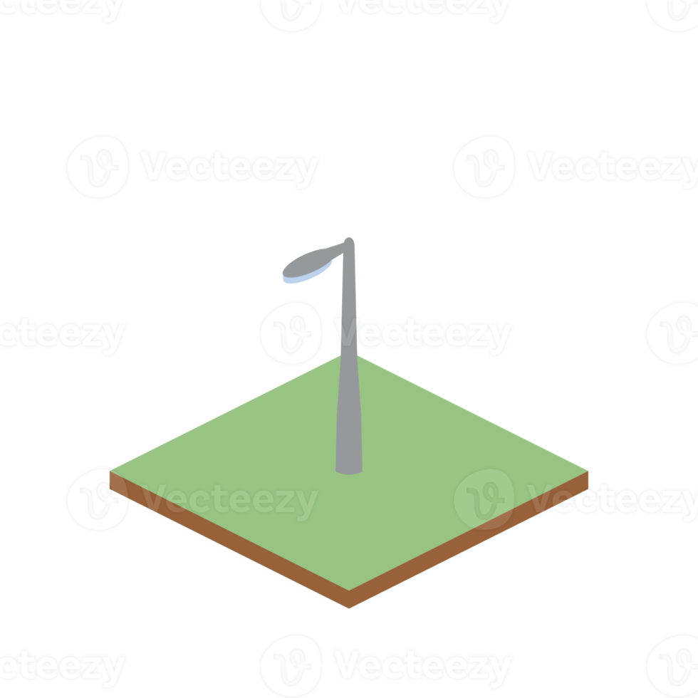 isometrische gartenlampe 3d universelles szenisches sammlungsset png