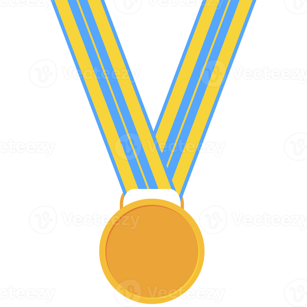 blanco medaille goud lint eenvoudig vorm png