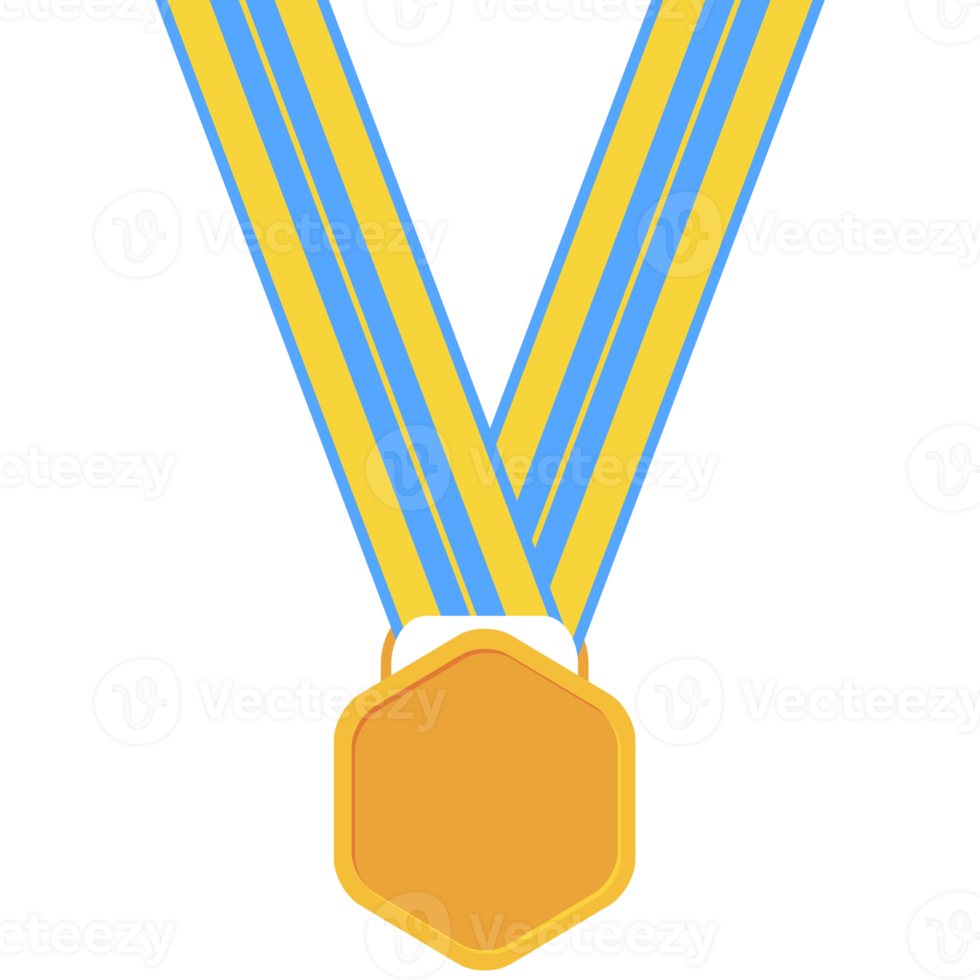 blank medal gold ribbon basic shape png