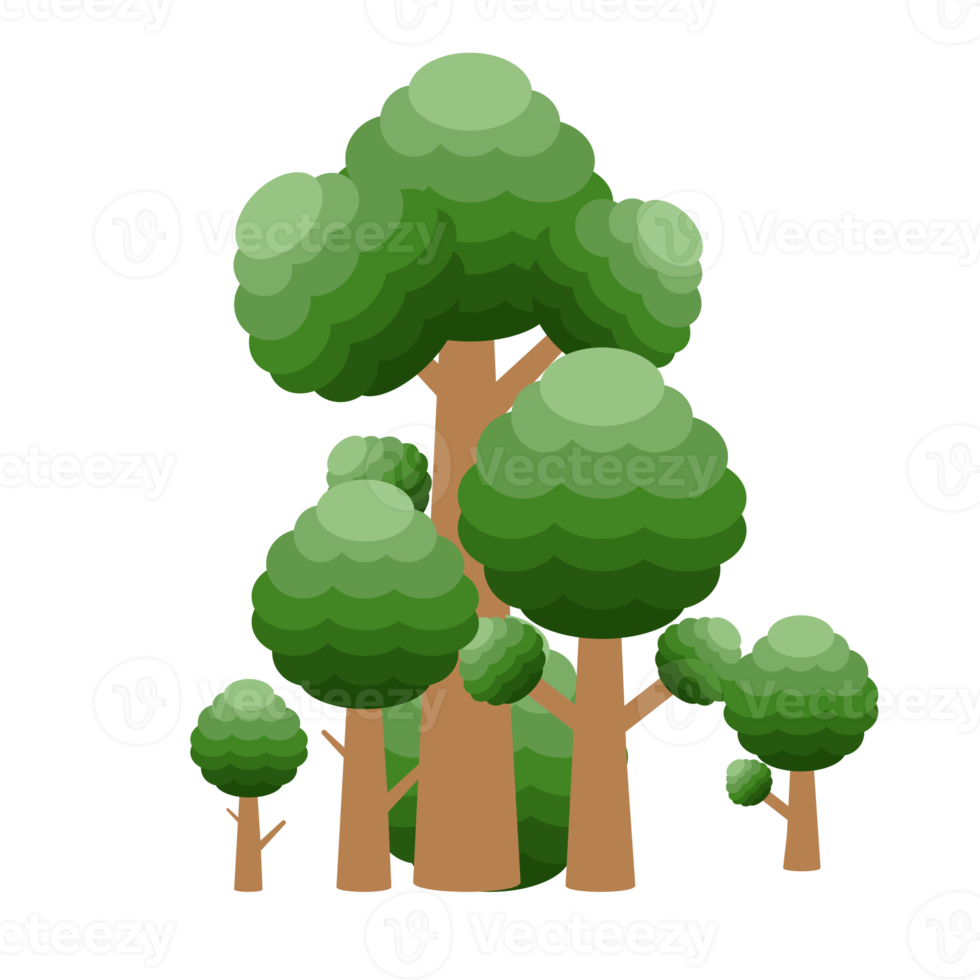 little forest realistic tree collection of different kinds shape png