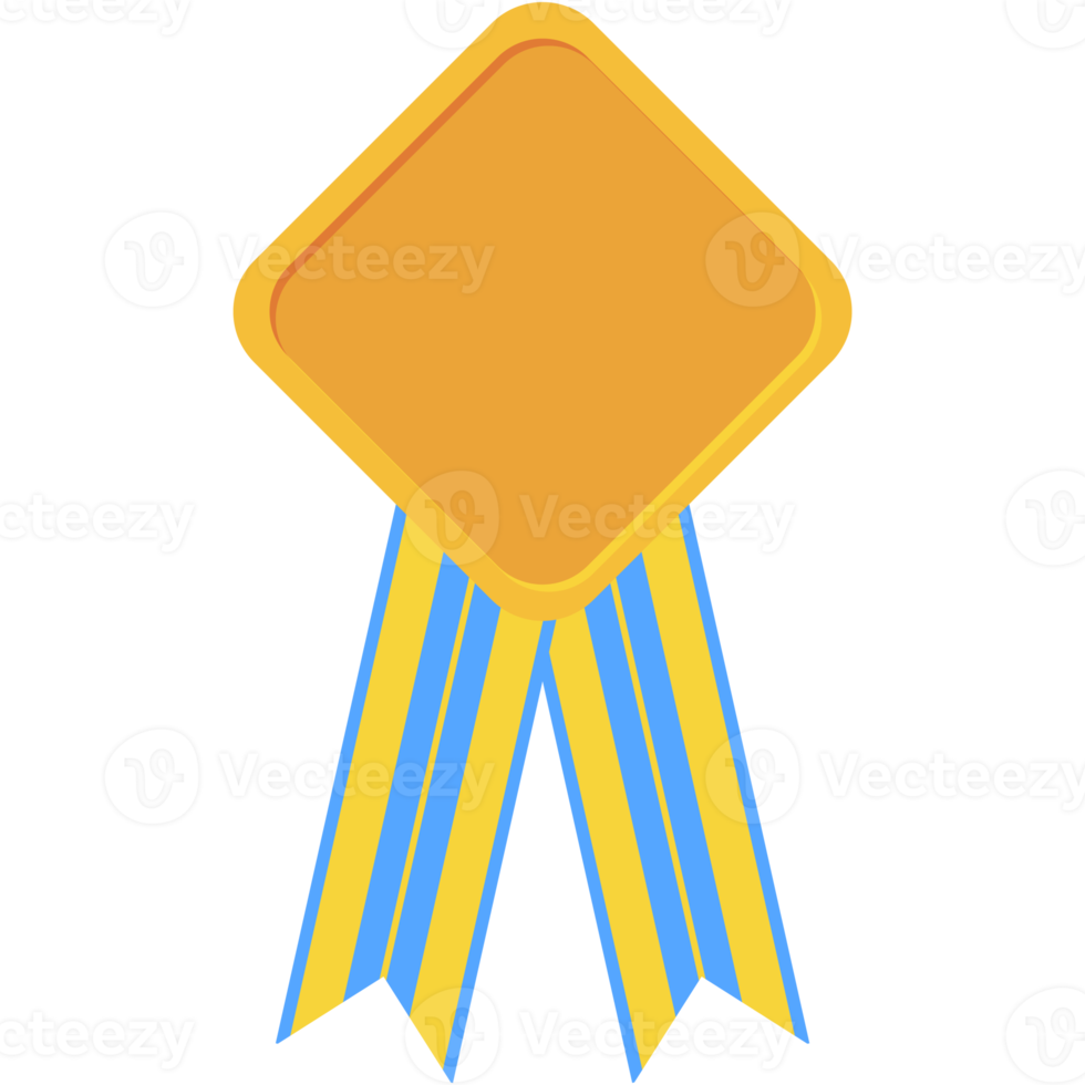 award ribbon blank medal gold basic shape png