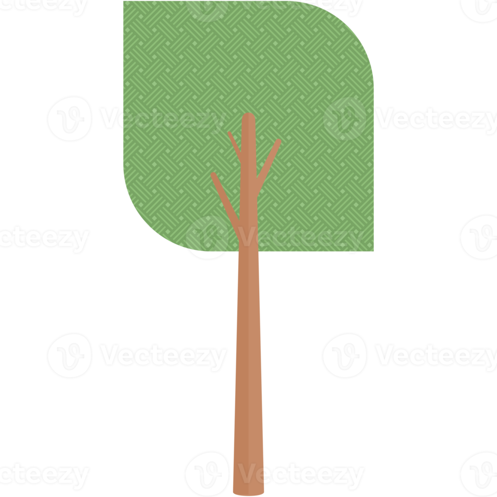 Flat Tree Style Aesthetic Collection Set png