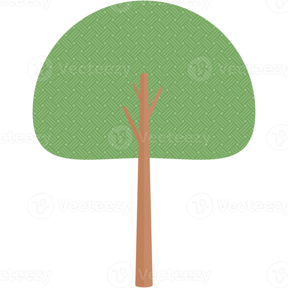 Flat Tree Style Aesthetic Collection Set png