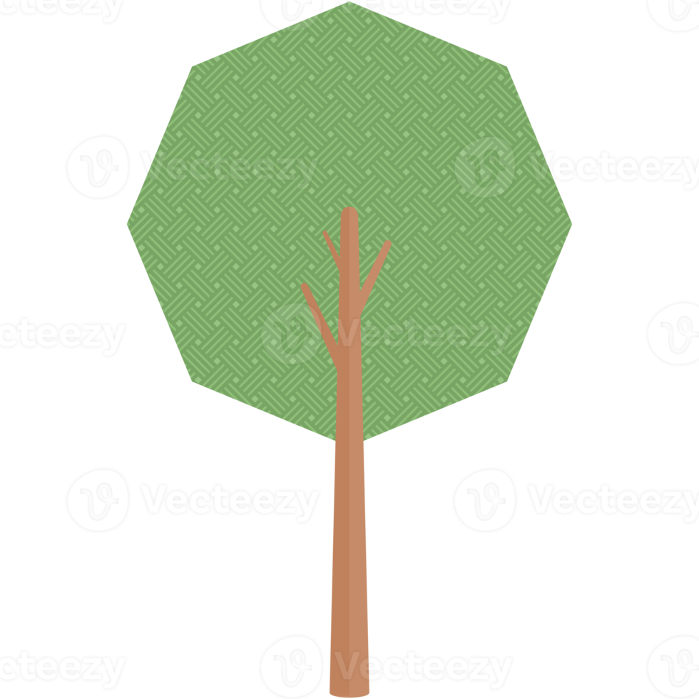 Flat Tree Style Aesthetic Collection Set png