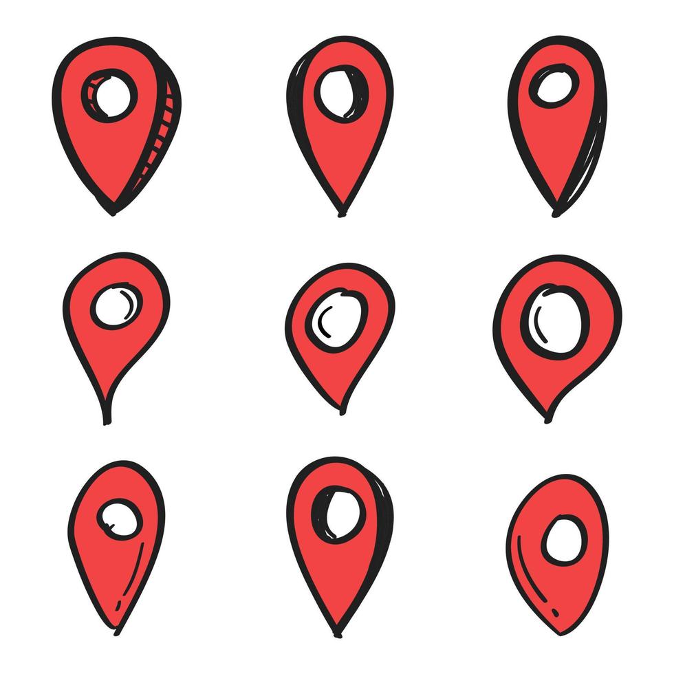 Hand drawn location icon vector