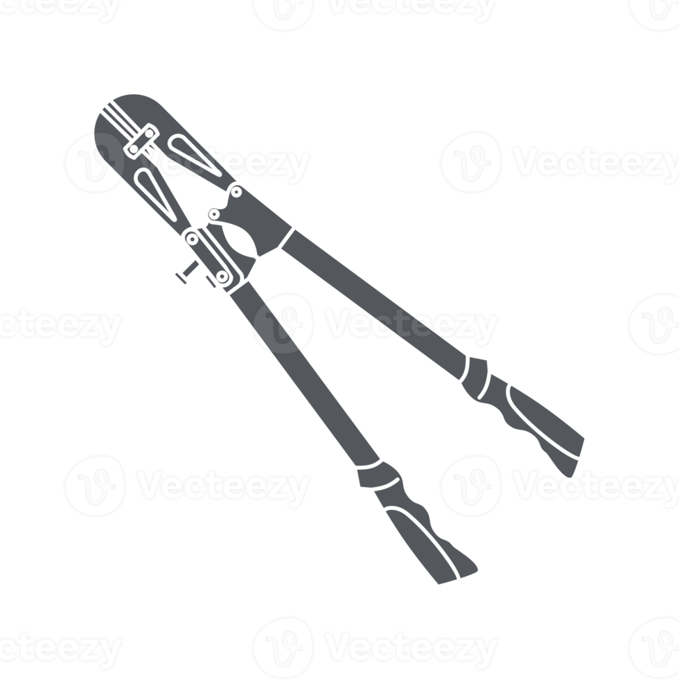 lungo manica ferro filo forbici costruzione utensili attrezzatura dispositivo icona impostato collezione nero solido png