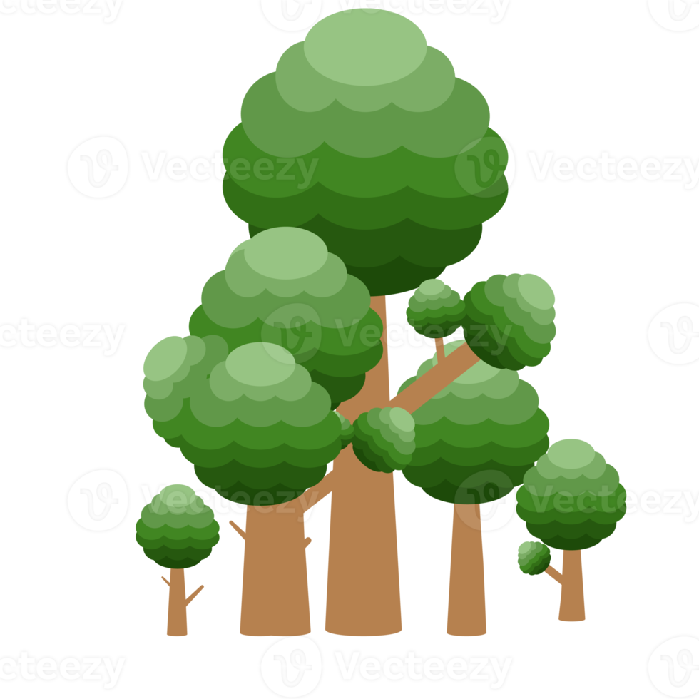 little forest realistic tree collection of different kinds shape png