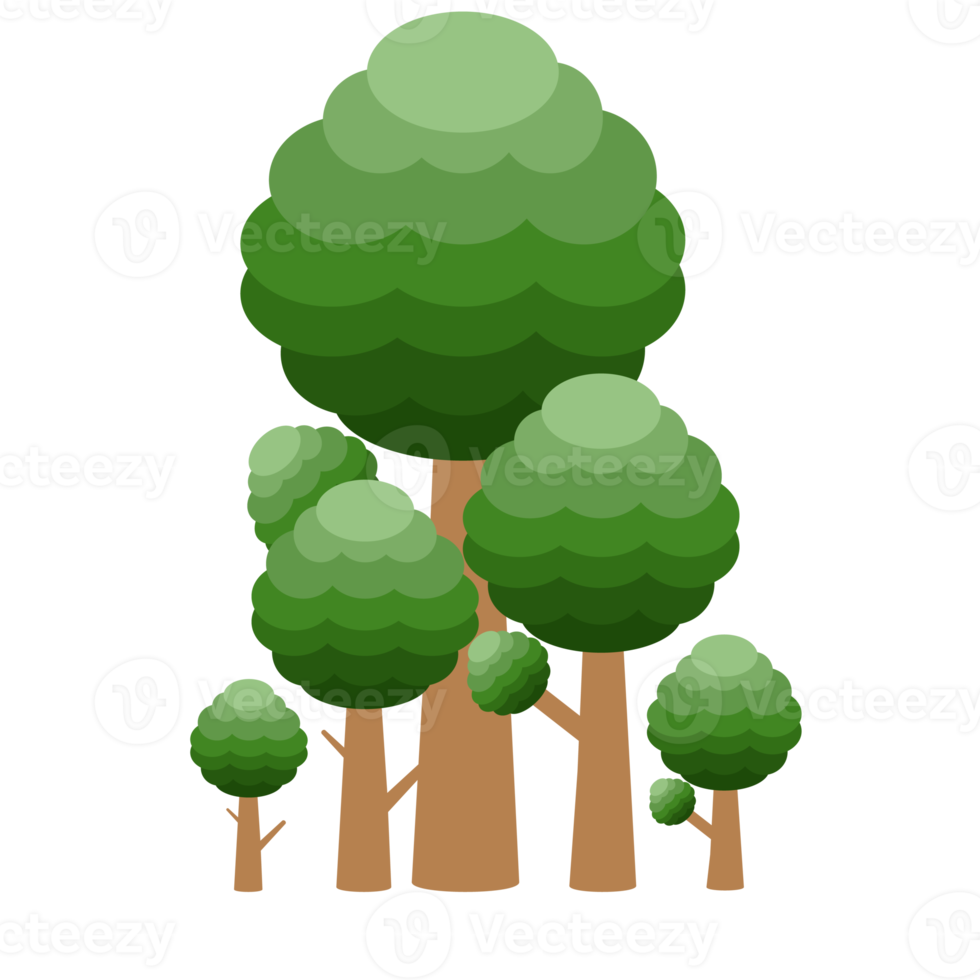 Little Forest Realistic Tree Collection of different kinds of Plant png