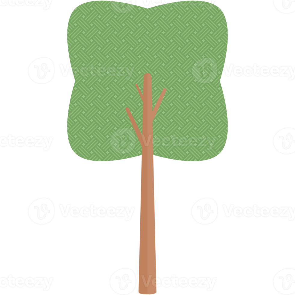 Flat Tree Style Aesthetic Collection Set png