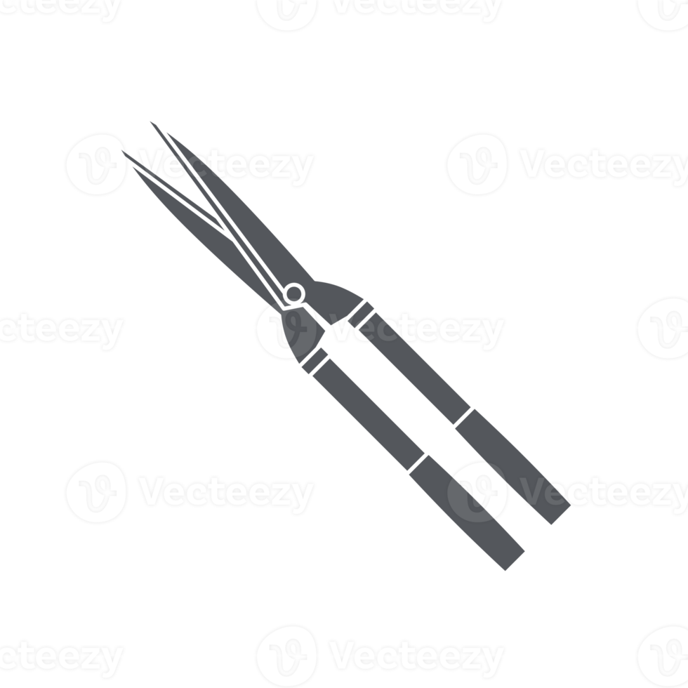 lång gräs sax konstruktion verktyg Utrustning enhet ikon uppsättning samling svart fast png