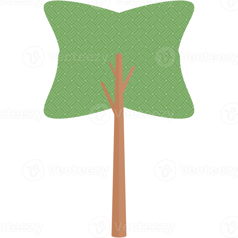Flat Tree Style Aesthetic Collection Set png
