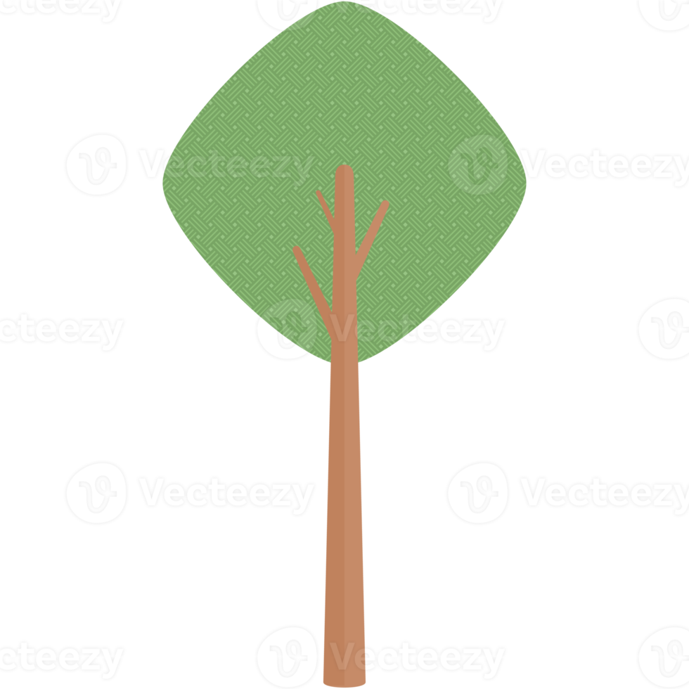 Flat Tree Style Aesthetic Collection Set png