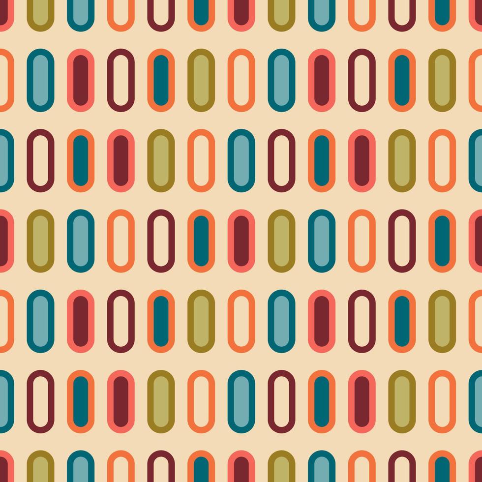 Aesthetic mid century printable seamless pattern with retro design. Decorative 50s, 60s, 70s style Vintage modern background in minimalist for fabric, wallpaper vector