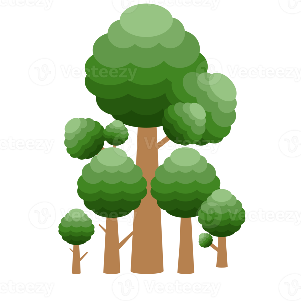 Little Forest Realistic Tree Collection of different kinds of Plant png