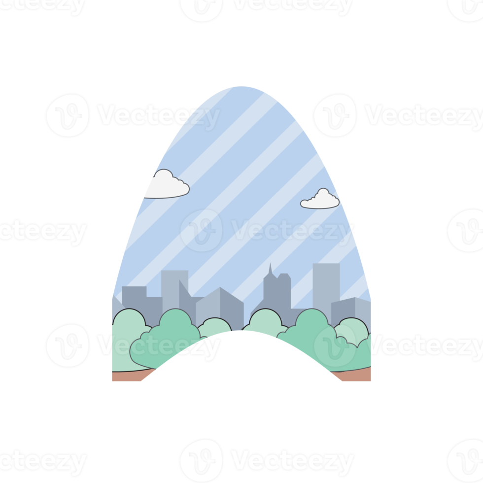 Aesthetic Organic Blobs City Background Shape Cute png