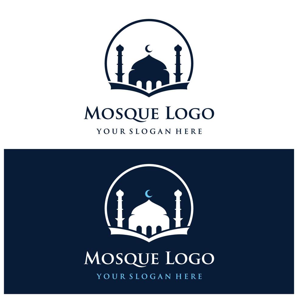 plantilla de logotipo de mezquita de lujo única, moderna y creativa con monogram.logo para islámica, ramadán, empresa. vector