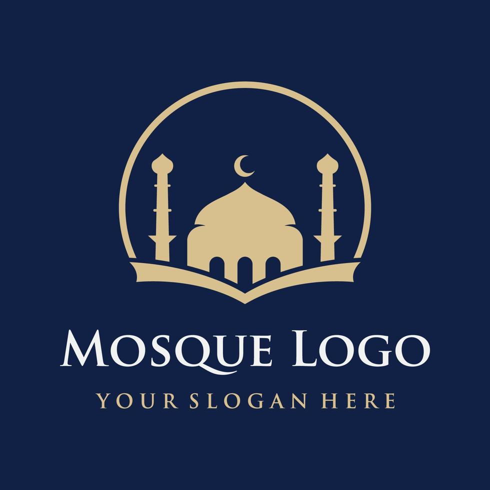 plantilla de logotipo de mezquita de lujo única, moderna y creativa con monogram.logo para islámica, ramadán, empresa. vector