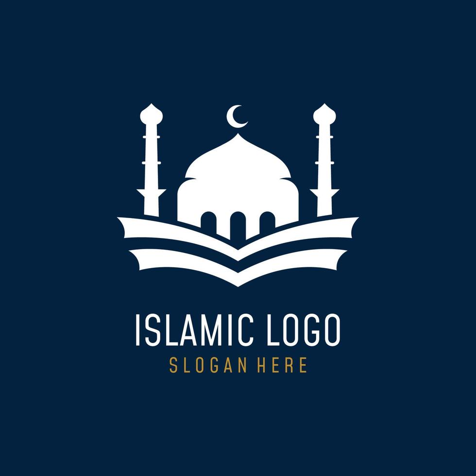 plantilla de logotipo de mezquita de lujo única, moderna y creativa con monogram.logo para islámica, ramadán, empresa. vector