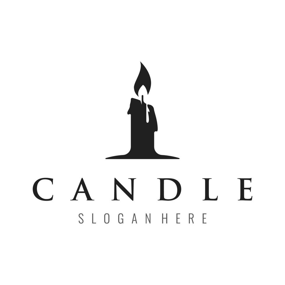 diseño vintage de logotipo de luz de velas de lujo en llamas simple con fondo aislado.plantilla para negocios, signo, empresa. vector