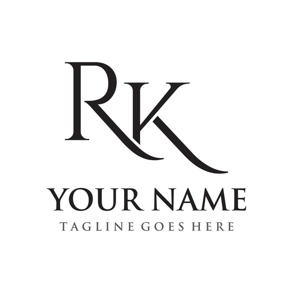 Luxury RK , KR , K , R Letter Logo template with elegant and unique monogram. Logo for business card , business , brand , company. vector