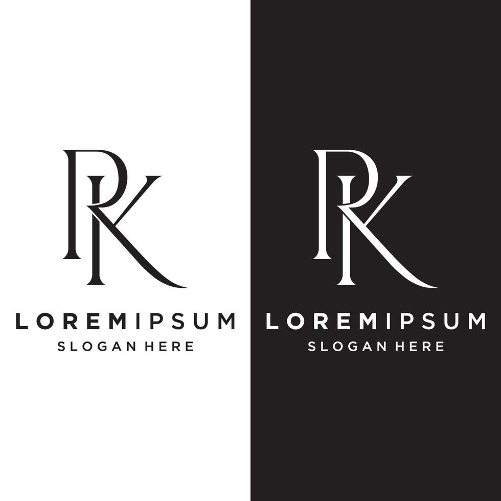 Luxury RK , KR , K , R Letter Logo template with elegant and unique monogram. Logo for business card , business , brand , company. vector