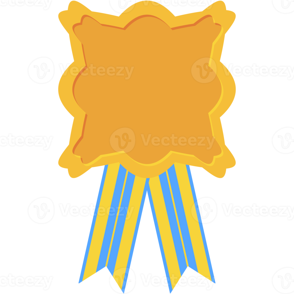 award ribbon blank medal gold basic shape png