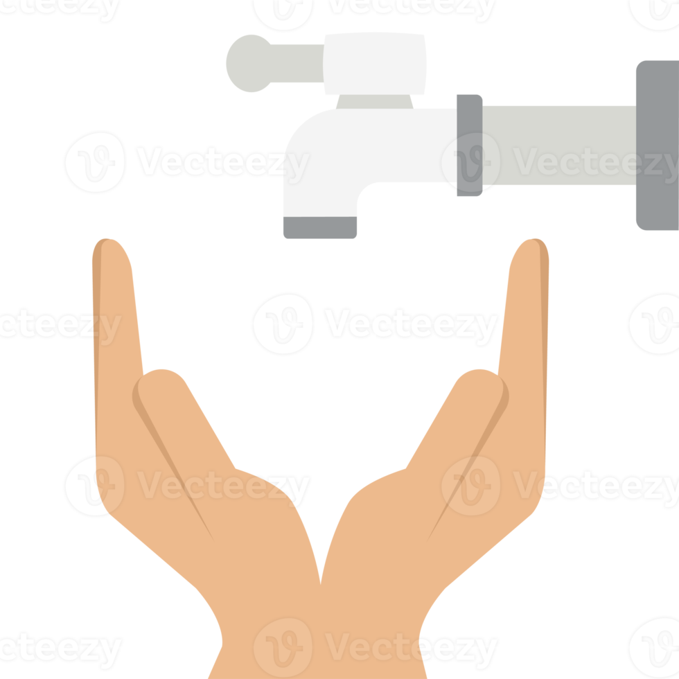 sparande rena vatten från kran använder sig av hand png