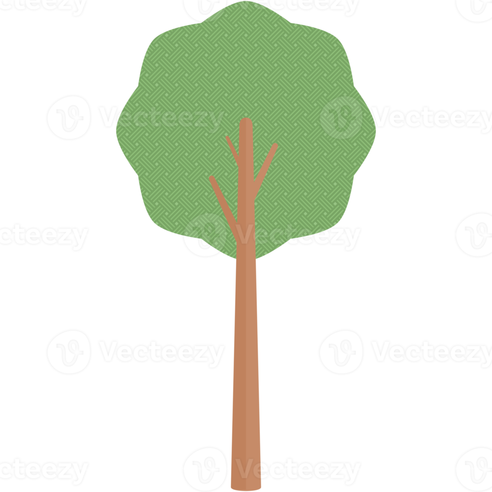 Flat Tree Style Aesthetic Collection Set png