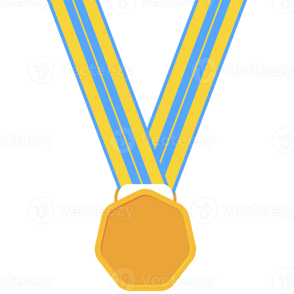 blank medal gold ribbon basic shape png