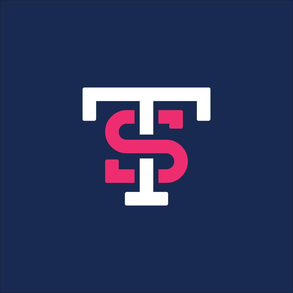 Letter t and s logo design vector