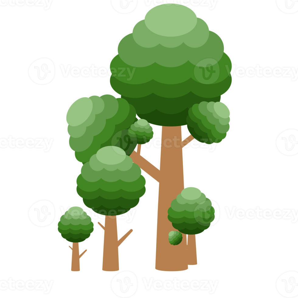 Little Forest Realistic Tree Collection of different kinds of Plant png