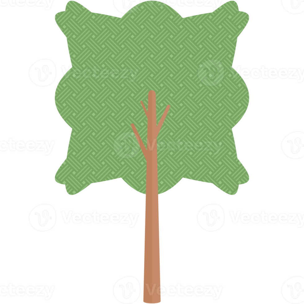 Flat Tree Style Aesthetic Collection Set png