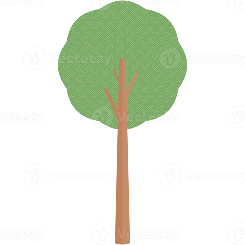 Flat Tree Style Aesthetic Collection Set png