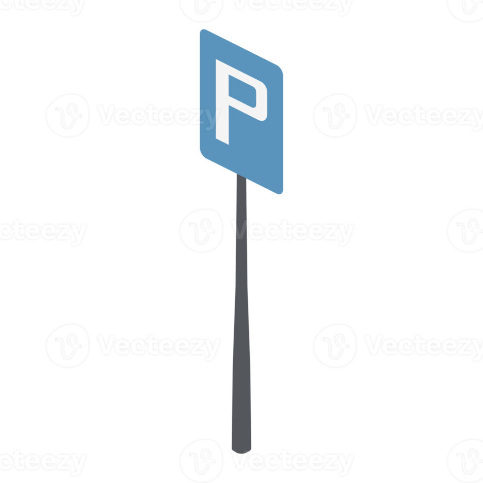 isometrisches verkehrsparkplatzschild universelles landschaftssammlungsset png