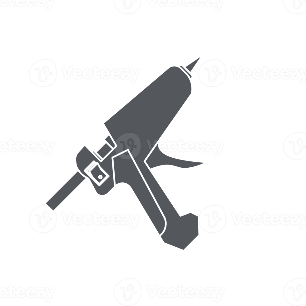 lim pistol konstruktion verktyg Utrustning enhet ikon uppsättning samling svart fast png