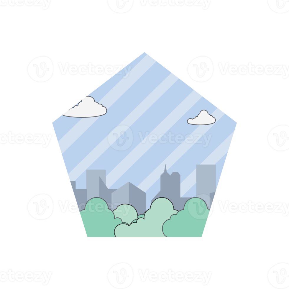 Aesthetic Organic Blobs City Background Shape Cute png