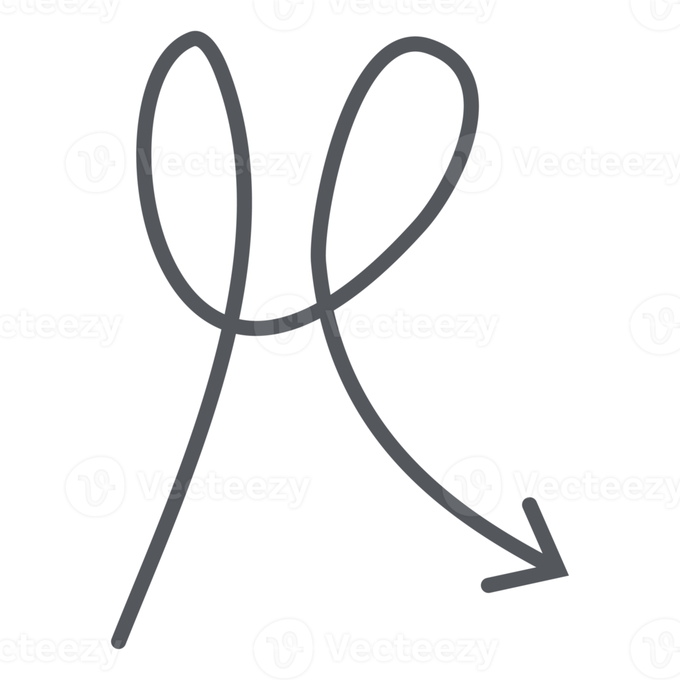 pfeillinie handgezeichnetes ästhetikgekritzel png