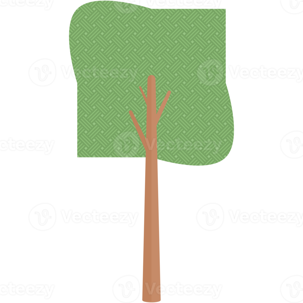 Flat Tree Style Aesthetic Collection Set png