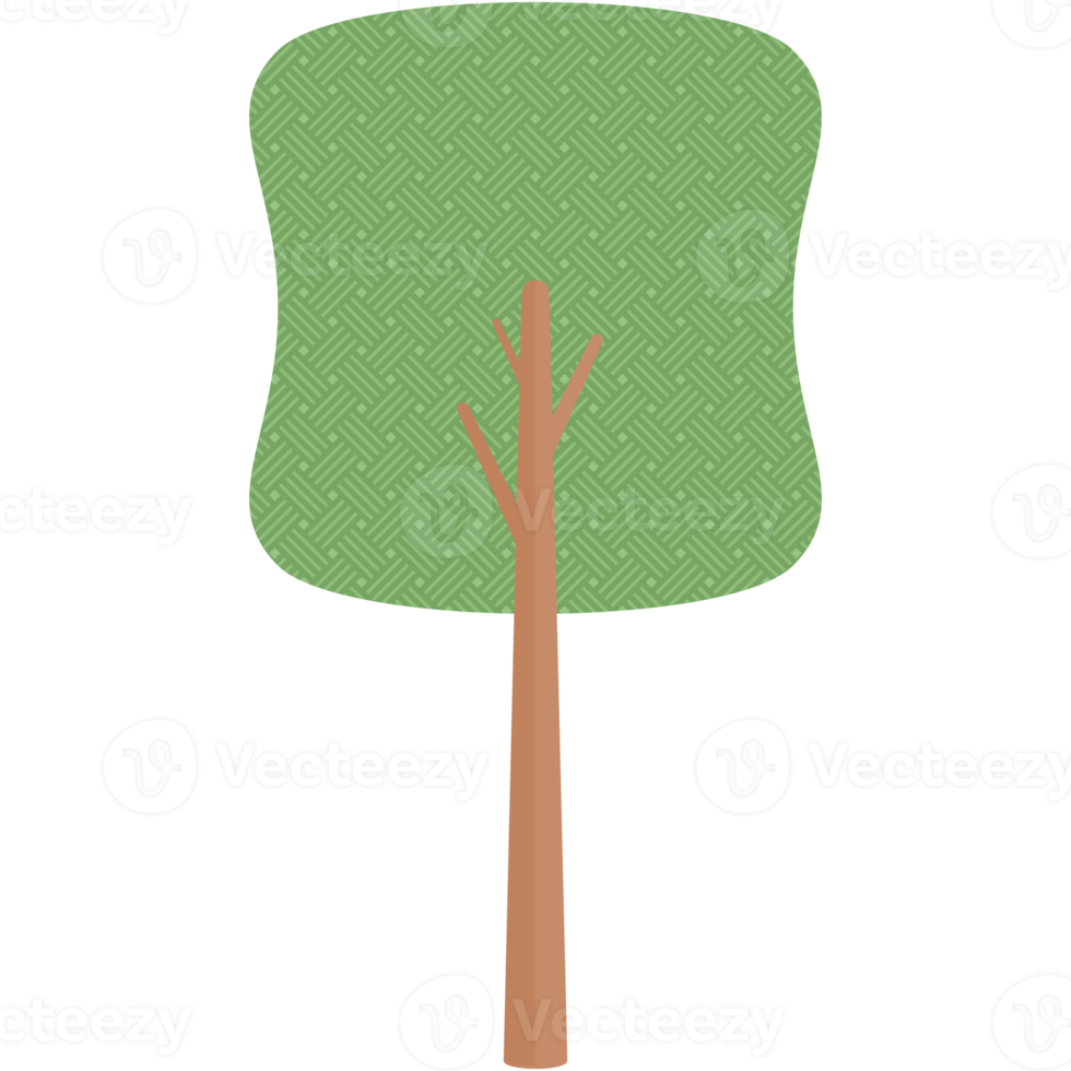 Flat Tree Style Aesthetic Collection Set png