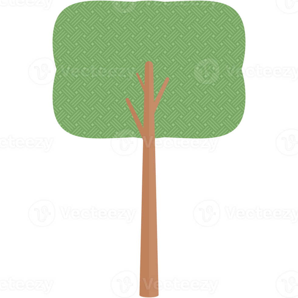 Flat Tree Style Aesthetic Collection Set png