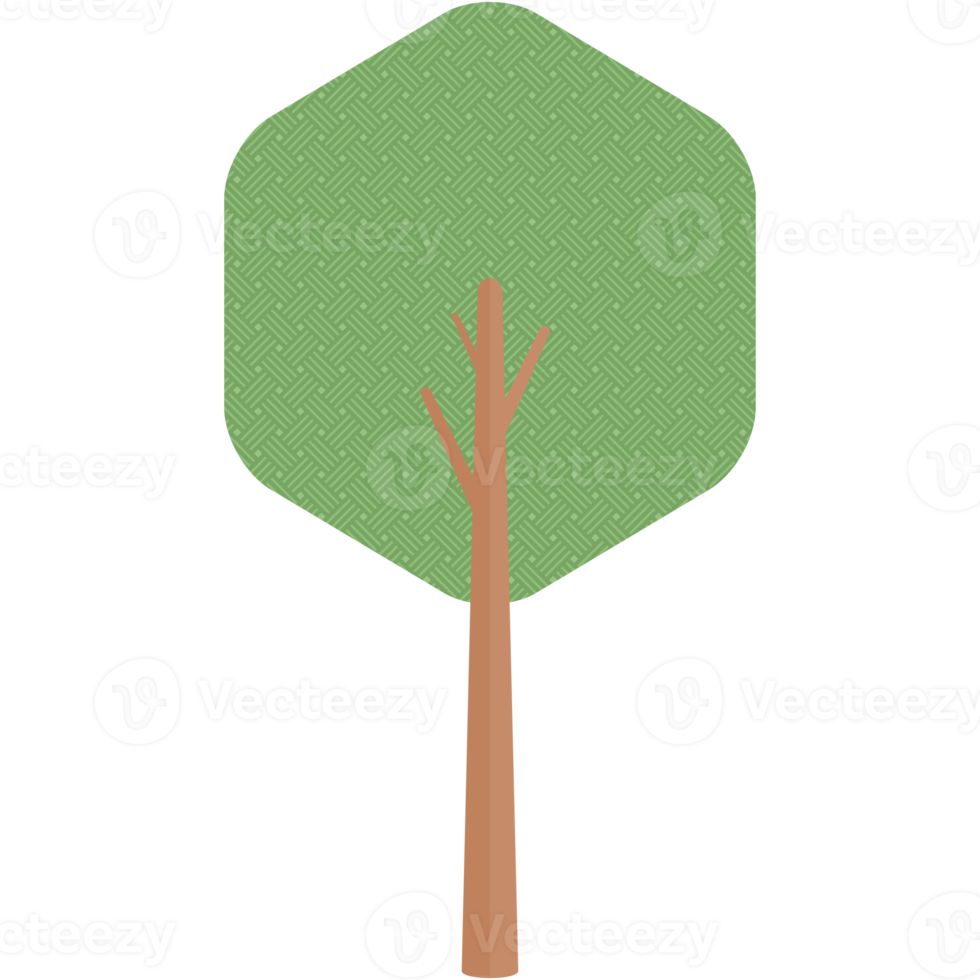 Flat Tree Style Aesthetic Collection Set png