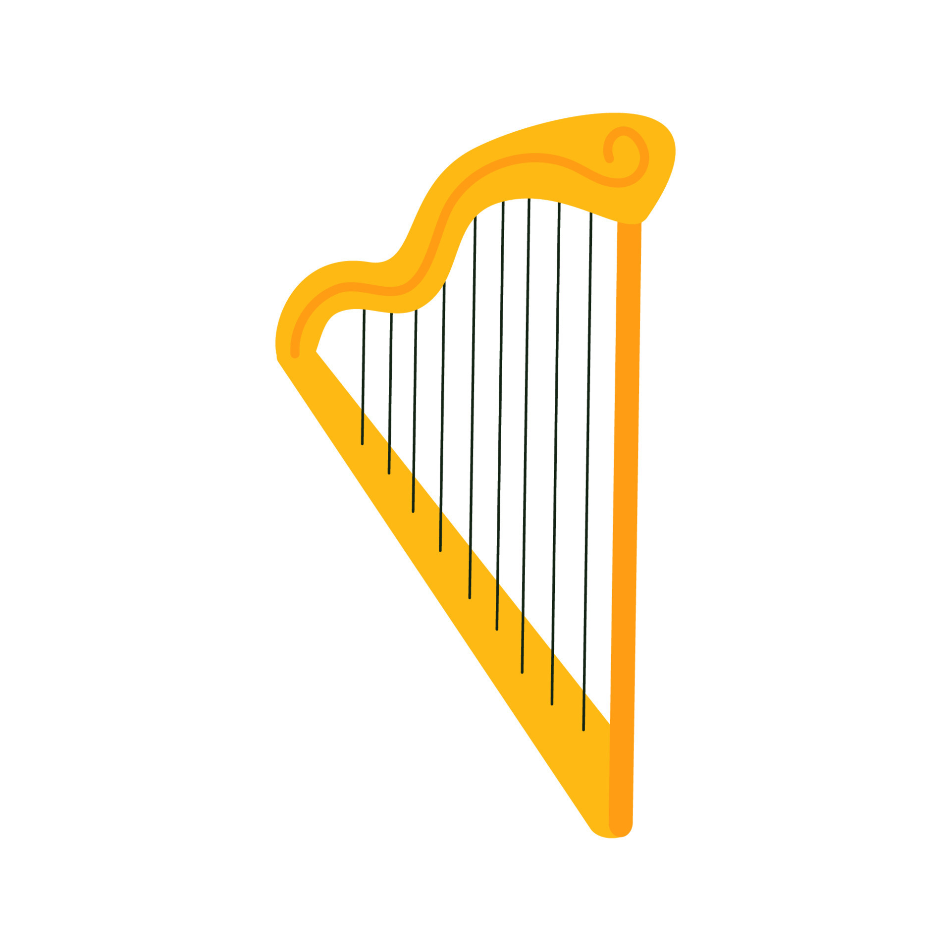 Harp. Vector cartoon hand drawn illustration. 17171860 Vector Art at Vecteezy