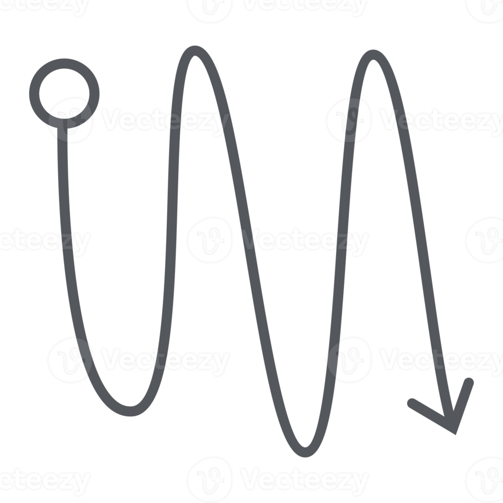 línea de flecha dibujado a mano doodle de estética png