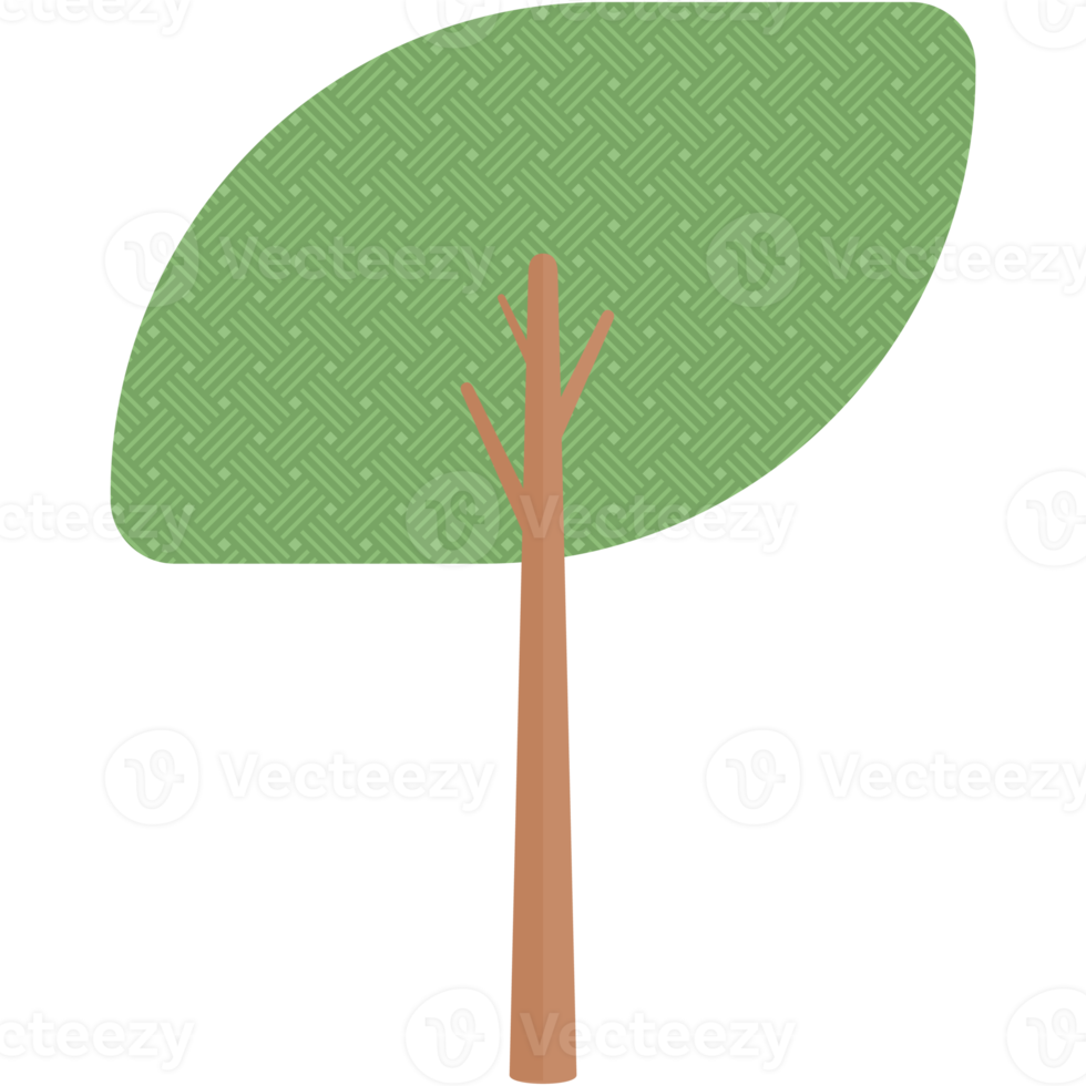 Flat Tree Style Aesthetic Collection Set png