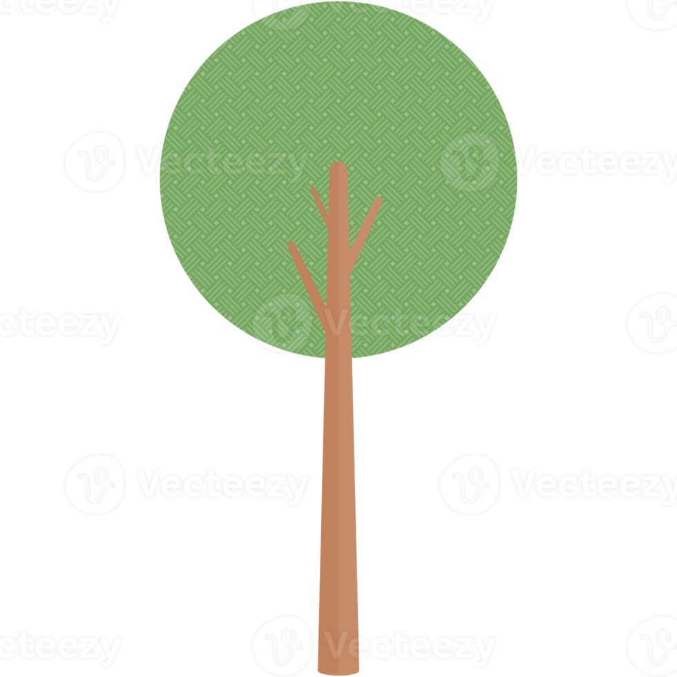 Flat Tree Style Aesthetic Collection Set png