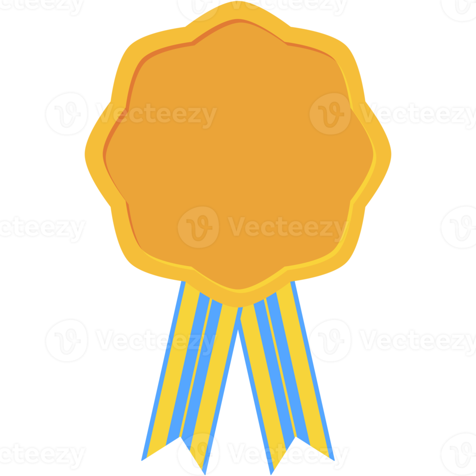 award ribbon blank medal gold basic shape png