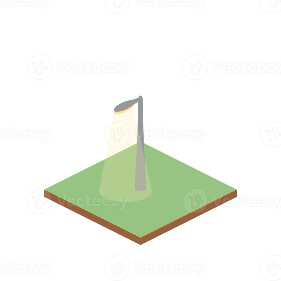 isometrische gartenlampe universelles landschaftssammlungsset png
