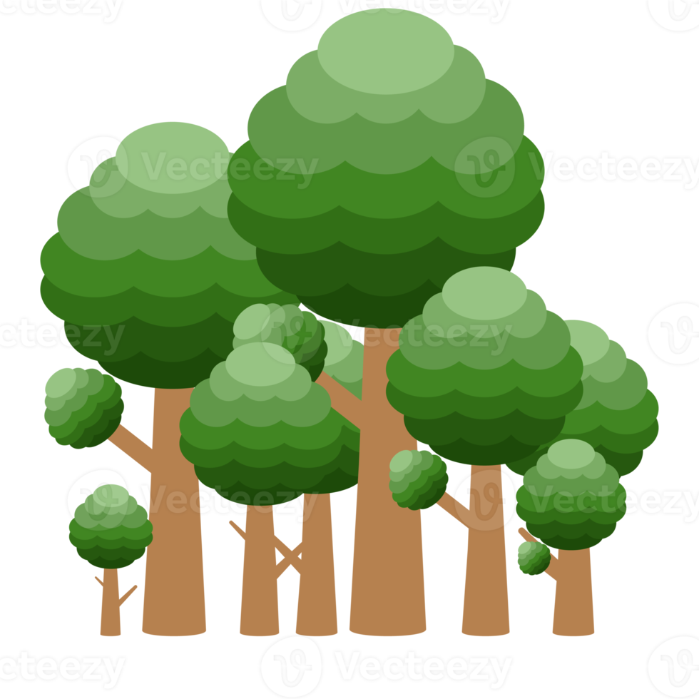 Little Forest Realistic Tree Collection of different kinds of Plant png