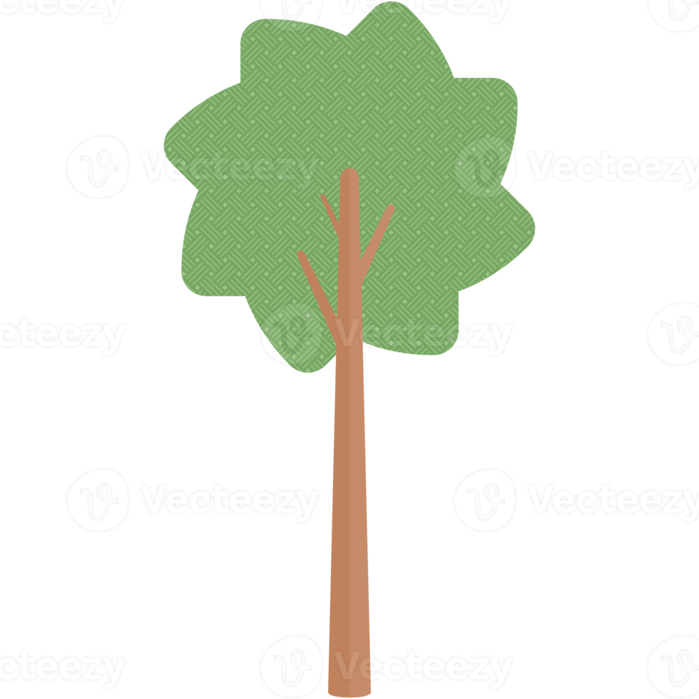 Flat Tree Style Aesthetic Collection Set png