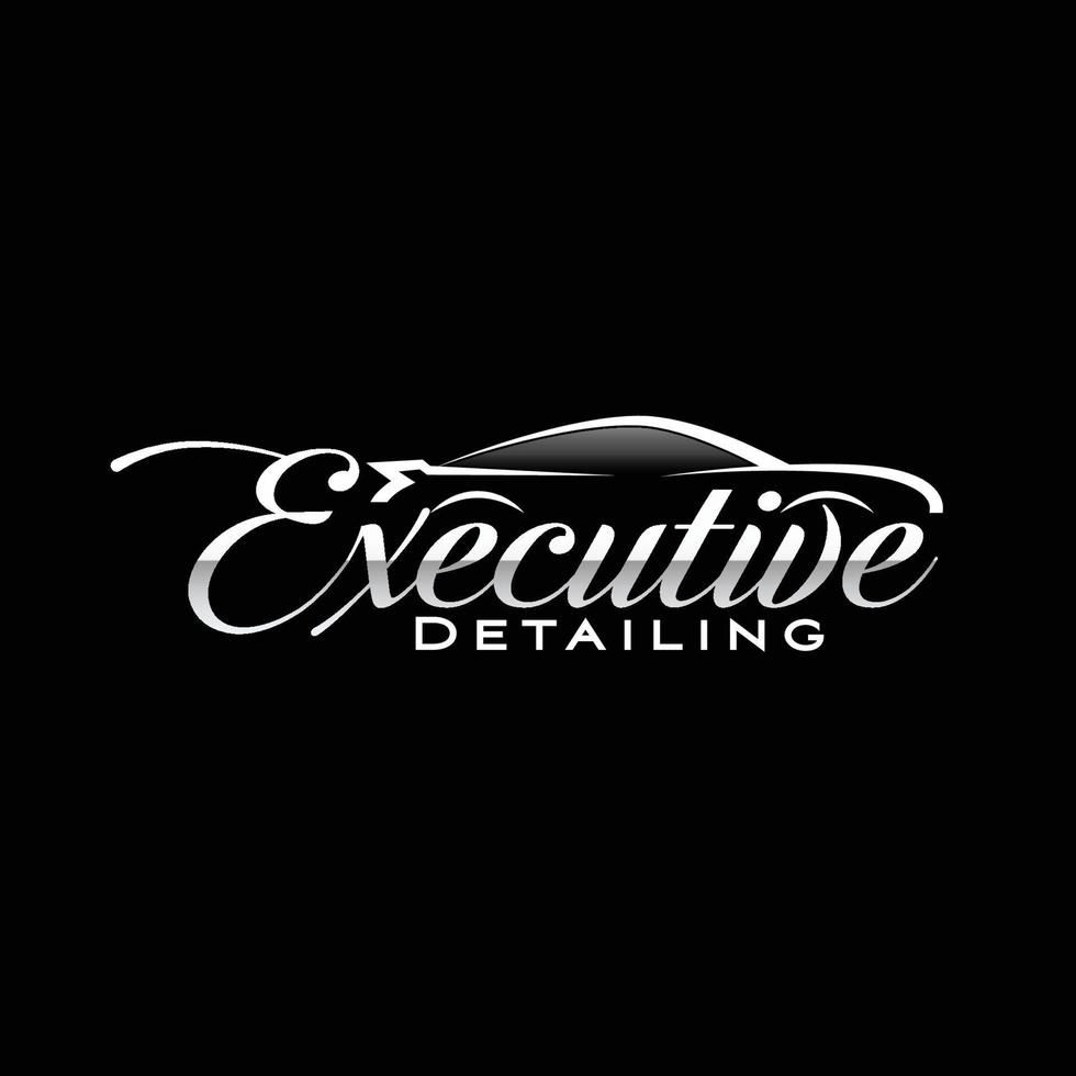 Executive auto detailing logo design vector